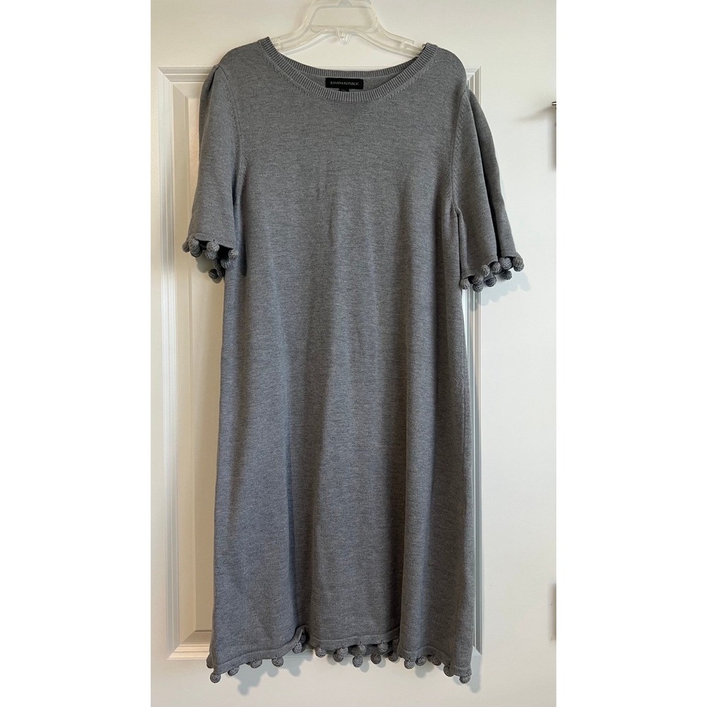 Banana Republic Grey Pom Pom Dress Size Medium